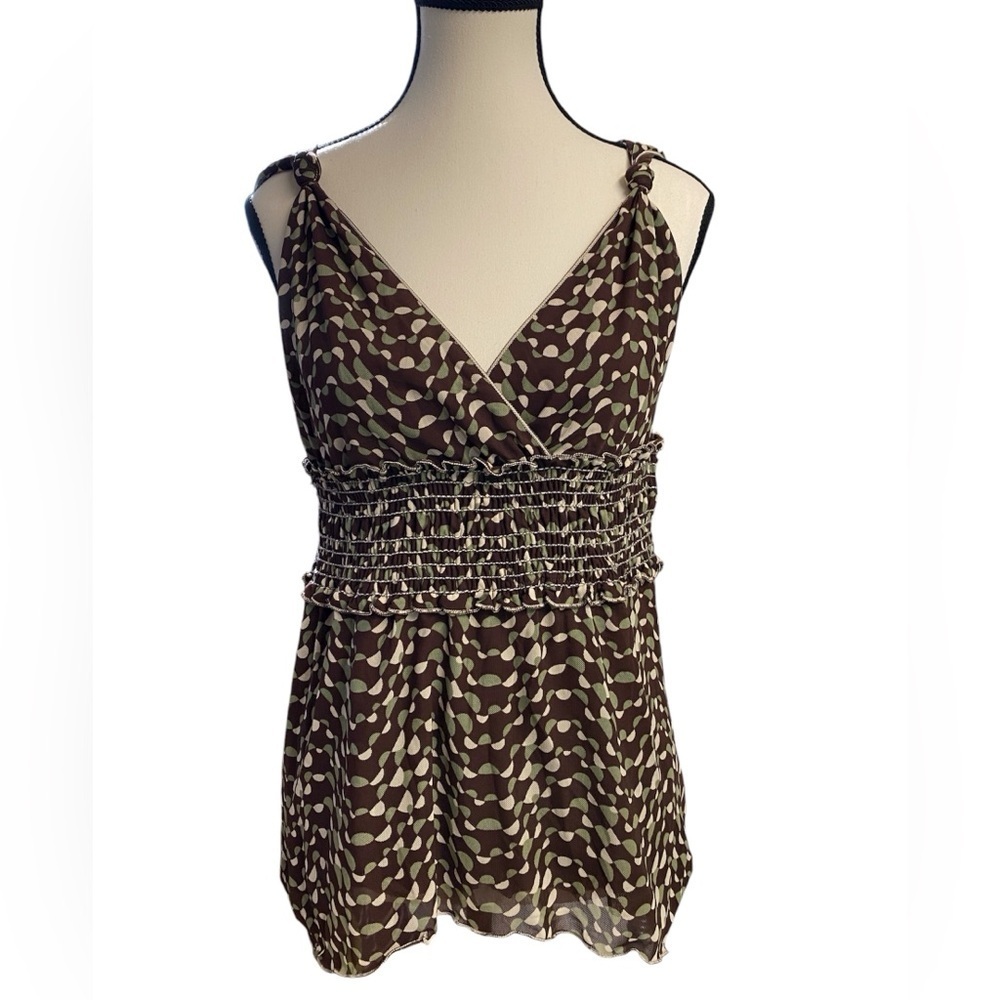 Vintage Y2K cami top cut date 1998 retro Friends babydoll empire milkmaid S